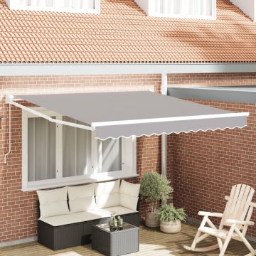 marchiză manuală retractabilă gri deschis 300x250 cm, material de schimb pentru marchiză pentru cadru de 3x2.5 m gri deschis