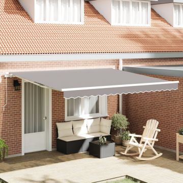Marchiza manuală retractabilă gri deschis 400x300 cm, Material de înlocuire pentru marchiza pentru cadru de 4x3 m gri deschis