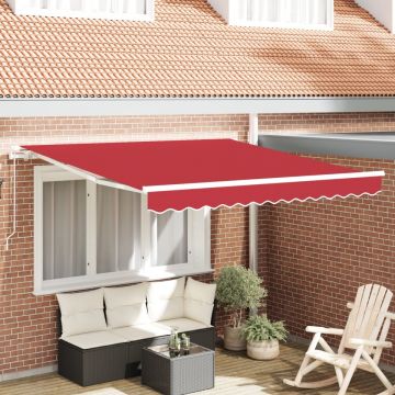 Marchiză manuală retractabilă roșie 300x250 cm, Material de înlocuire pentru marchiză 3x2.5 m cadru roșu