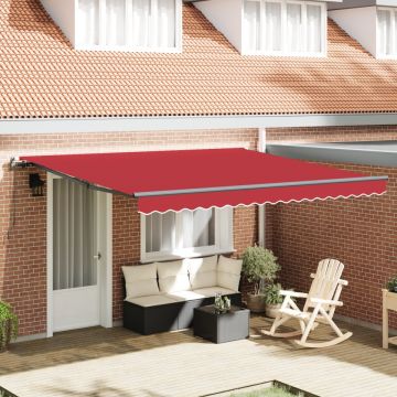 Marchiză manuală retractabilă Roșie 400x300 cm, Țesătură de schimb pentru marchiză pentru cadru de 4x3 m Roșie