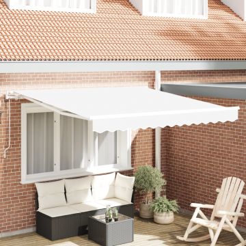 Marchiză retractabilă automată albă 350x250 cm, Parte de înlocuire pentru marchiză pentru cadru de 3.5x2.5 m alb
