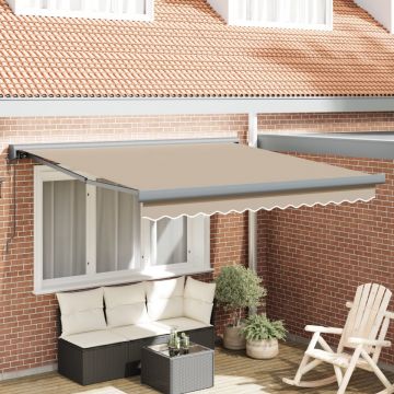 Marchiză Retractabilă Automată Bej 300x250 cm, Țesătură de înlocuire pentru marchiză pentru cadru de 3x2.5 m Bej