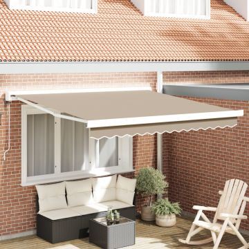 Marchiză retractabilă automată bej 300x250 cm, Material de înlocuire pentru marchiză 3x2.5 m Bej