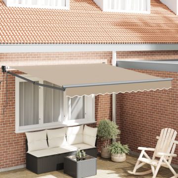 Marchiză Retractabilă Automată Bej 350x250 cm, Material de Înlocuire pentru Marchiză 3,5x2,5 m Bej