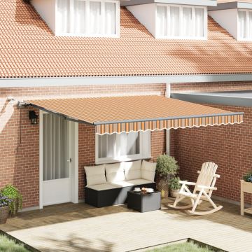 Marchiză Retractabilă Automată cu Dungi LED Multicolore 400x300 cm