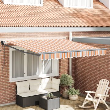 Marchiza retractabilă automată cu dungi multicolore 350x250 cm