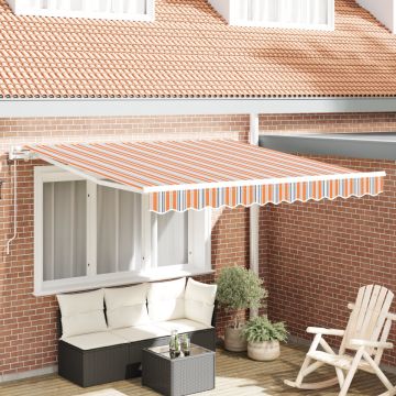 Marchiză Retractabilă Automată cu Dungi Multicolore 350x250 cm