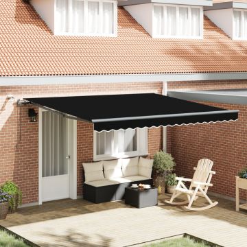 Marchiză retractabilă automată cu LED neagră 400x300 cm, Material de înlocuire pentru marchiză 4x3 m neagră