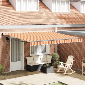 Marchiza Retractabilă Automată Galben și Portocaliu 400x300 cm