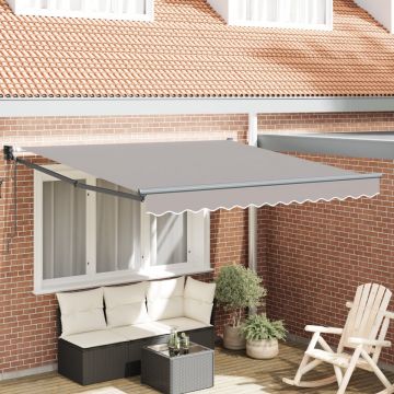 Marchiză Retractabilă Automată Gri 350x250 cm, Material pentru Marchiză de Înlocuire pentru Cadru de 3.5x2.5 m Gri Deschis