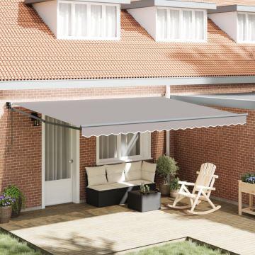 Marchiză retractabilă automată Gri deschis 450x300 cm, Material de înlocuire pentru marchiză pentru cadru de 4,5x3 m Gri deschis