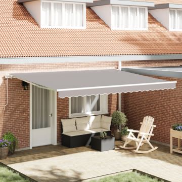 Marchiză retractabilă automată gri deschis 450x300 cm, Material de înlocuire pentru marchiză pentru cadru de 4.5x3 m gri deschis