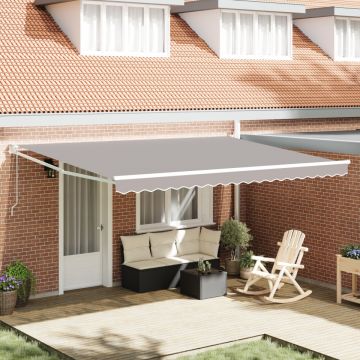 Marchiză retractabilă automată gri deschis 450x300 cm, Material de schimb pentru marchiză pentru cadru de 4,5x3 m gri deschis