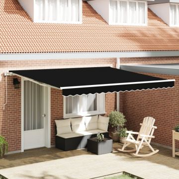 Marchiză retractabilă automată neagră 400x300 cm, material de înlocuire pentru marchiză 4x3 m cadru negru