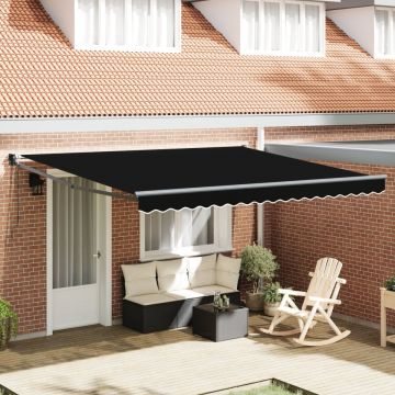 Marchiză retractabilă automată neagră 400x300 cm, Material de schimb pentru marchiză pentru cadru de 4x3 m negru