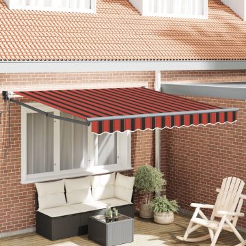 Marchiză retractabilă automată Portocalie și Gri 300x250 cm
