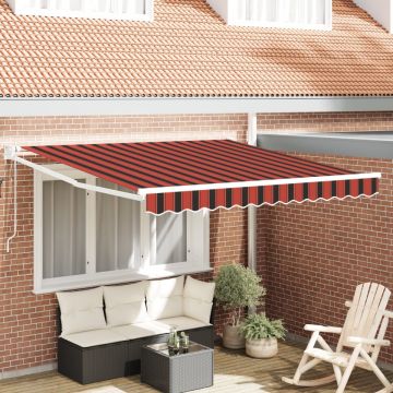 Marchiză retractabilă automată portocalie și maro 350x250 cm