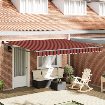 Marchiză retractabilă automată portocalie și maro 400x300 cm