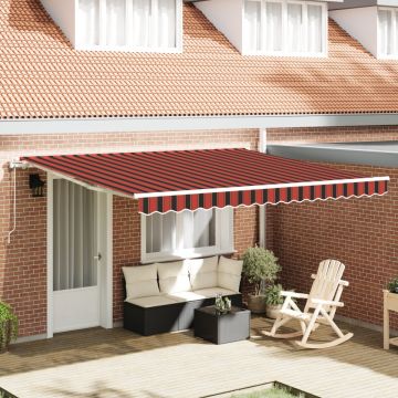Marchiză retractabilă automată portocalie și maro 400x350 cm