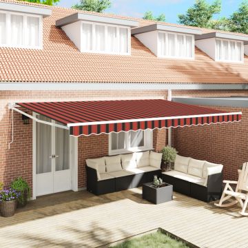 Marchiză retractabilă automată portocalie și maronie 500x300 cm