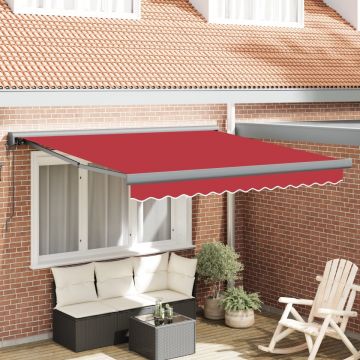 Marchiză retractabilă automată roșie 350x250 cm, Material pentru înlocuirea marchizei pentru cadru de 3.5x2.5 m roșu