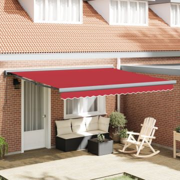 Marchiză retractabilă automată roșie 400x300 cm, Material de înlocuire pentru marchiză pentru cadru de 4x3 m roșie