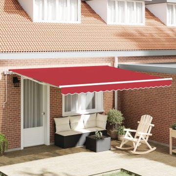 Marchiza retractabilă automată roșie 400x300 cm, Material de înlocuire pentru marchiză pentru cadru de 4x3 m roșu