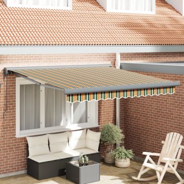 Marchiză retractabilă automată verde și galben 350x250 cm, Material de schimb pentru marchiză pentru cadru de 3.5x2.5 m verde și galben