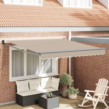 Marchiză retractabilă manuală Bej 350x250 cm, Tăieți de înlocuire pentru marchiză pentru cadru de 3.5x2.5 m Bej