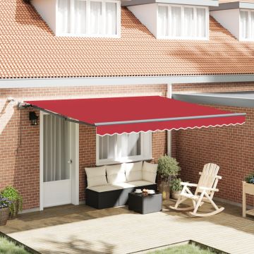 Marciză retractabilă automată cu LED roșie 400x300 cm, ViaXL Material de înlocuire pentru marciză de 4x3 m roșie