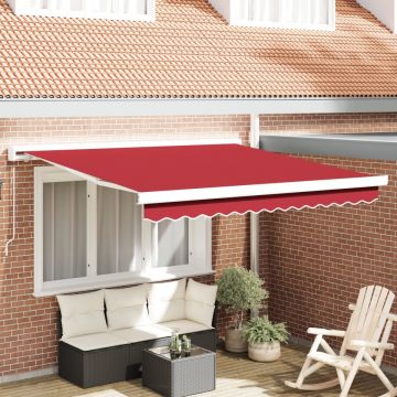 Markiză manuală retractabilă roșie 300x250 cm, Material de înlocuire pentru markiza pentru cadru de 3x2.5 m roșie