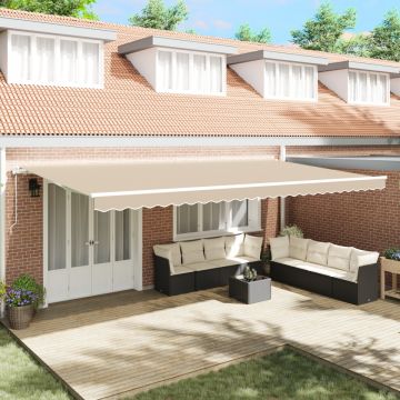 Markiză retractabilă automată Bej 600x300 cm, Material de schimb pentru markiză pentru cadru 6x3 m Bej