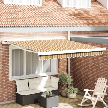 Pergolă retractabilă automată cu dungi multicolore 300x250 cm