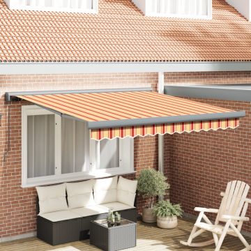 Awning retractabil manual - Galben și portocaliu 350x250 cm