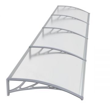Copertina PREMIUM de usa 400x100cm, brate gri, placa 6mm intreaga transparent