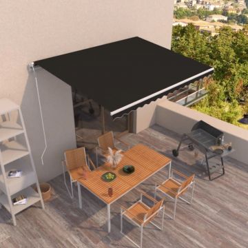 Copertină retractabilă automat, antracit, 450x350 cm