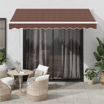 Copertina retractabilă automat, maro, 300x250 cm