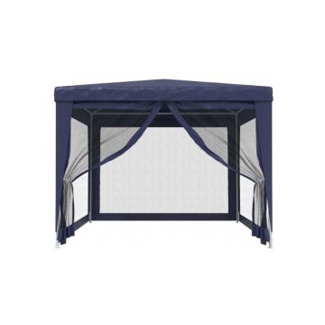 Cort de petrecere cu 4 pereti din plasa, albastru, 3x4 m, hdpe Cort de petrecere cu 4 pereti din plasa, albastru, 3x4 m, hdpe