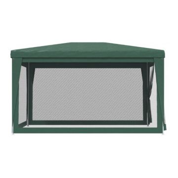 Cort de petrecere cu 4 pereti din plasa, verde, 3x4 m, hdpe Cort de petrecere cu 4 pereti din plasa, verde, 3x4 m, hdpe