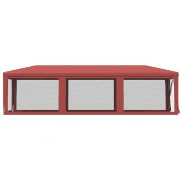 Cort de petrecere cu 8 pereti din plasa, rosu, 3x9 m, hdpe Cort de petrecere cu 8 pereti din plasa, rosu, 3x9 m, hdpe