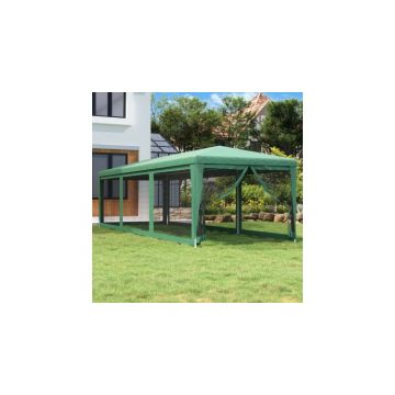 Cort de petrecere cu 8 pereti din plasa, verde, 3x9 m, hdpe Cort de petrecere cu 8 pereti din plasa, verde, 3x9 m, hdpe