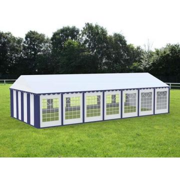 Cort Evenimente Economy, Pvc Albastru-Alb, 6x14 m - Corturi24 Cort Evenimente Economy, Pvc Albastru-Alb, 6x14 m - Corturi24