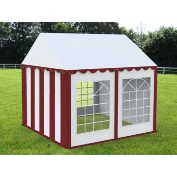 Cort Evenimente Economy, Pvc Rosu-Alb, 3x4 m - Corturi24 Cort Evenimente Economy, Pvc Rosu-Alb, 3x4 m - Corturi24