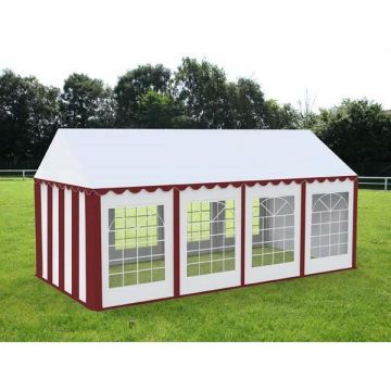 Cort Evenimente Economy, Pvc Rosu-Alb, 4x8 m - Corturi24 Cort Evenimente Economy, Pvc Rosu-Alb, 4x8 m - Corturi24