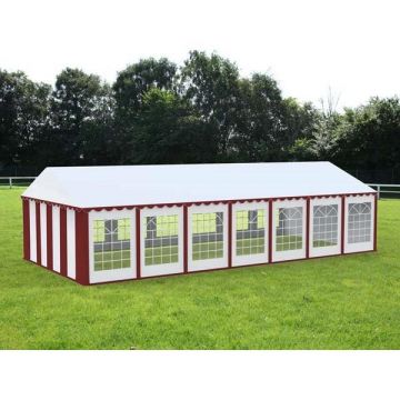 Cort Evenimente Economy, Pvc Rosu-Alb, 6x14m - Corturi24 Cort Evenimente Economy, Pvc Rosu-Alb, 6x14m - Corturi24