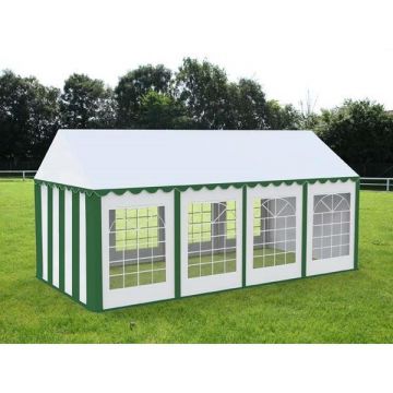 Cort Evenimente Economy, Pvc Verde-Alb, 4x8 m - Corturi24 Cort Evenimente Economy, Pvc Verde-Alb, 4x8 m - Corturi24