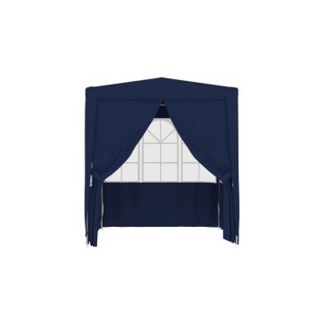 Cort petrecere profesional cu pereți, albastru, 2x2 m, 90 g/m² Cort petrecere profesional cu pereți, albastru, 2x2 m, 90 g/m²