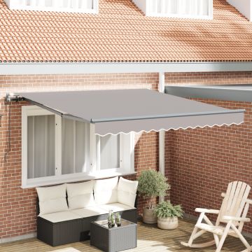 Cort retractabil automatic gri deschis 350x250 cm, Țesătura de înlocuire pentru cort pentru cadru de 3,5x2,5 m gri deschis