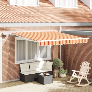 Marcheta retractabilă manuală cu LED galben și portocalie 300x250 cm