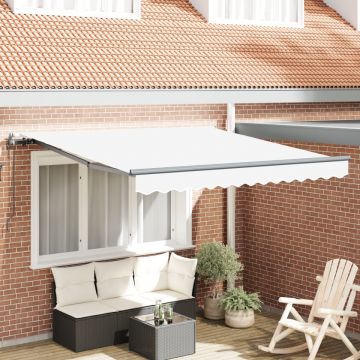 Marchiză automată retractabilă albă 350x250 cm, Fabrică de înlocuire pentru marchiză pentru cadru de 3.5x2.5 m alb